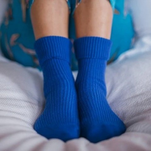 Scottish Cashmere Bedsocks - Electric Blue